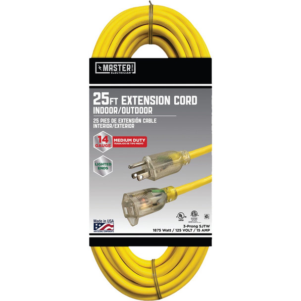 Master Electrician 25 Ft. 14/3 Heavy-Duty Contractor Extension Cord 73025ME