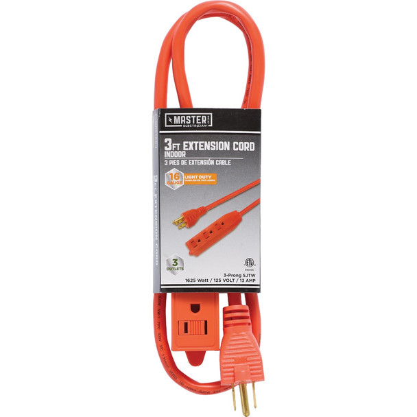 Master Electrician 3 Ft. 16/3 Triple Tap Extension Cord 04003ME