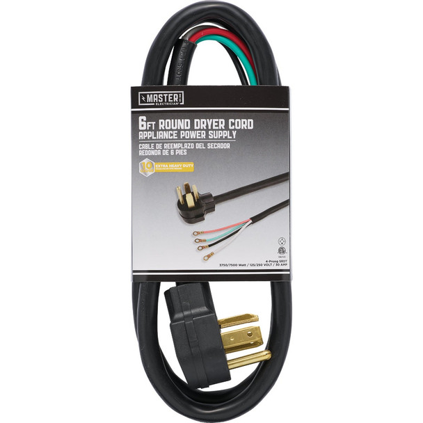 Master Electrician 6 Ft. 10/4 30A Dryer Cord 09156ME