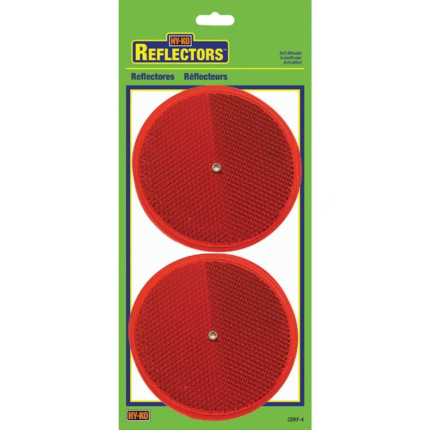 Hy-Ko 3-1/4 In. Dia. Round Red Nail-On Reflector (2-Pack) CDRF-5R