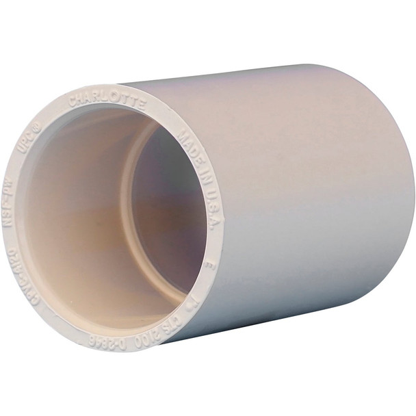 Charlotte Pipe 1 In. Solvent Weldable CPVC Coupling with Stop CTS 02100  1000HA