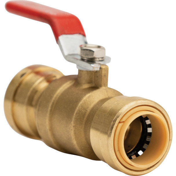 QuickFitting 3/4 In. Push-to-Connect Brass Full Port Ball Valve LF922R