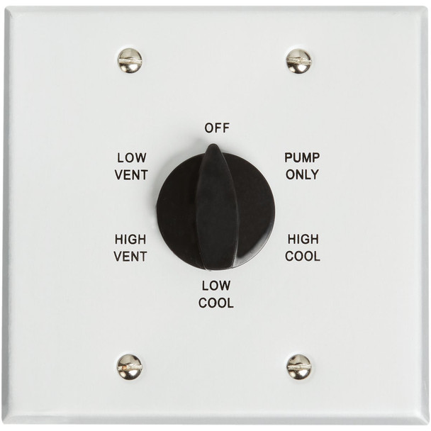 Dial Two-Speed Six-Position Metal Rotary Switch - 2 Gang Metal 7131