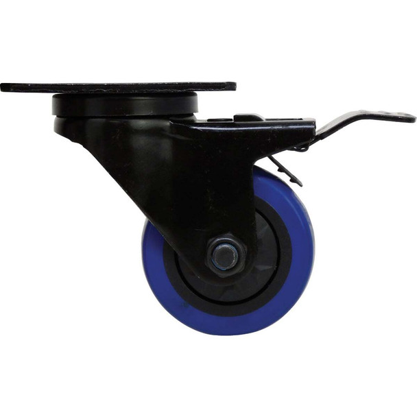 Shepherd Hardware 3 In. Blue Diamond TPU Swivel Plater Caster with Brake 3661