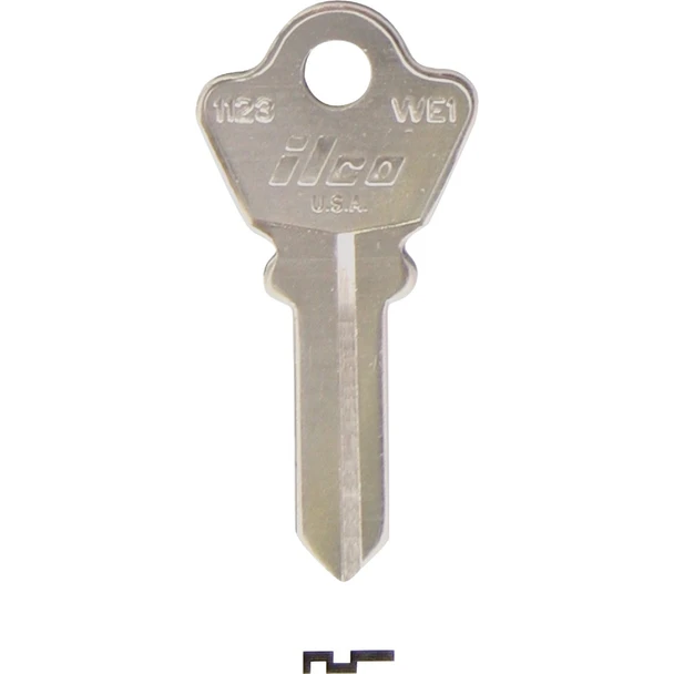 ILCO Welch Nickel Plated Cam Lock Key, 1123 (10-Pack) IAL4024100B