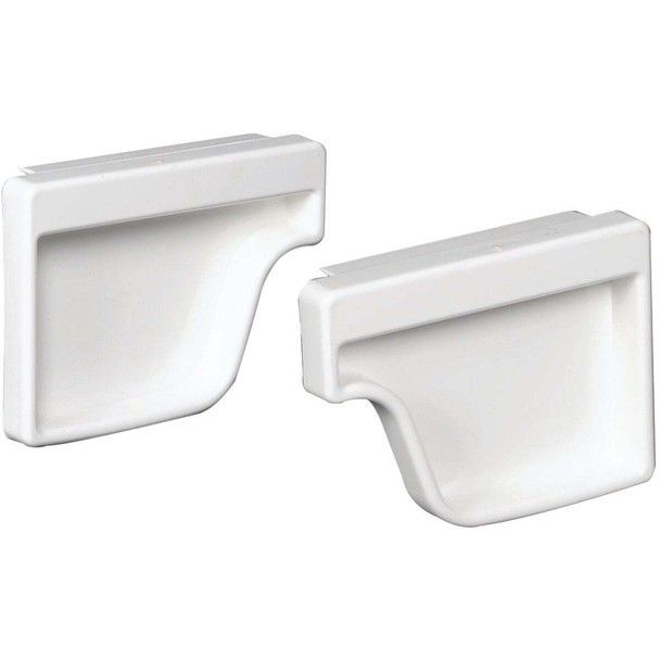 Amerimax 5 In. Traditional K-Style White Vinyl Gutter End Cap, Pair M0611HP