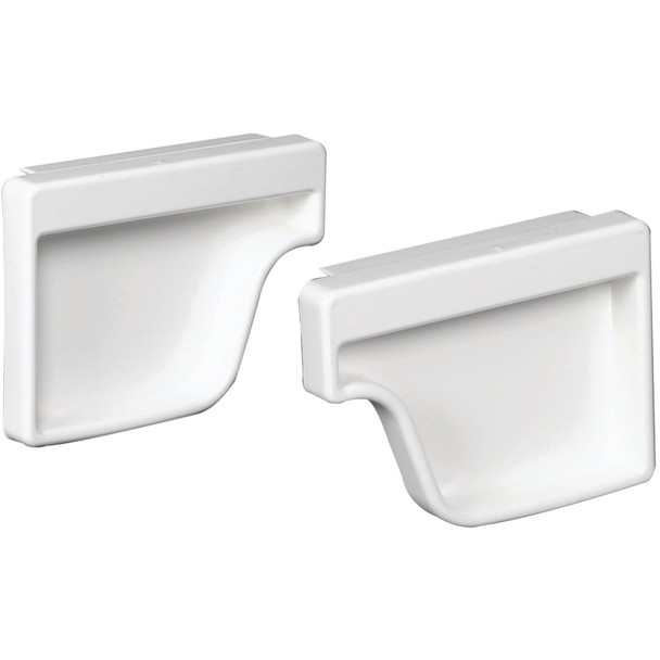 Amerimax 5 In. Traditional K-Style White Vinyl Gutter End Cap, Pair M0611HP