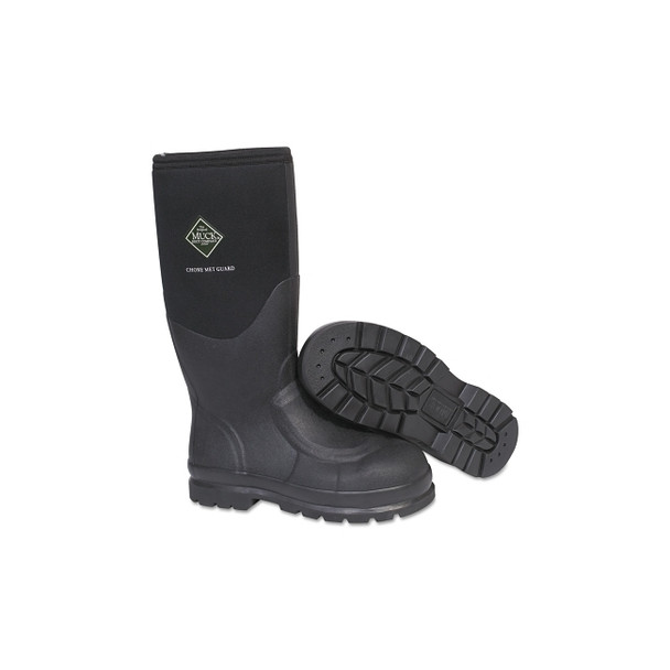 Chore Met Guard Boots, Size 5, 16 in H, Rubber, Black