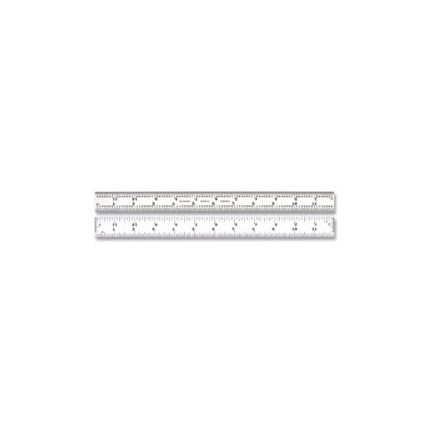 Steel Rule, 12 in, 4R, Spring-Tempered Steel
