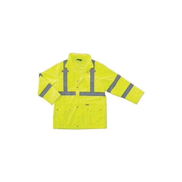 GloWear® 8365 Class 3 Rain Jacket, Poly, Lime, 2X-Large
