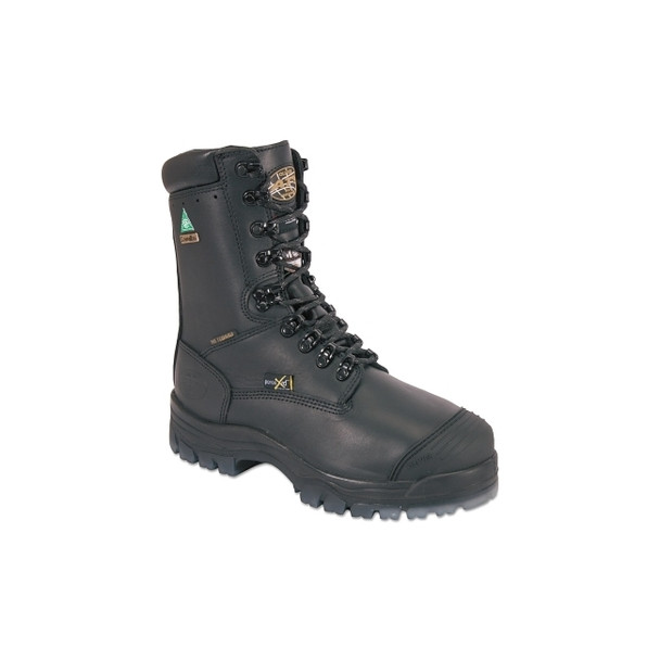 45 Series Leather 9 in Lace-Up Composite Toe Boots, Size 8, Black