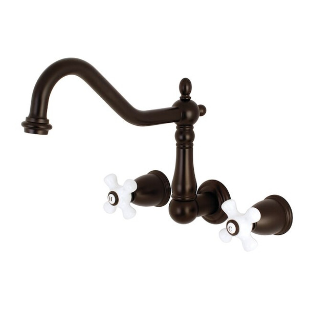 Kingston Brass Roman Tub Faucet, Oil Rubbed Bronze, Wall Mount KS1025PX