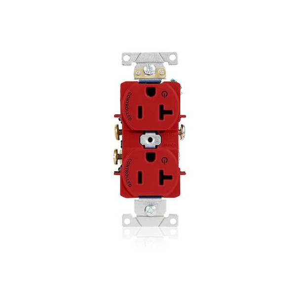 Leviton Duplex Outlet, Red 20A 125V 5362-S2R