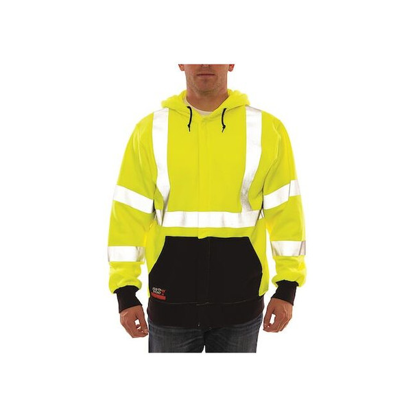 Tingley Job Sight FR Hooded Sweatshirt, Yellow/Black, M S88122.MD