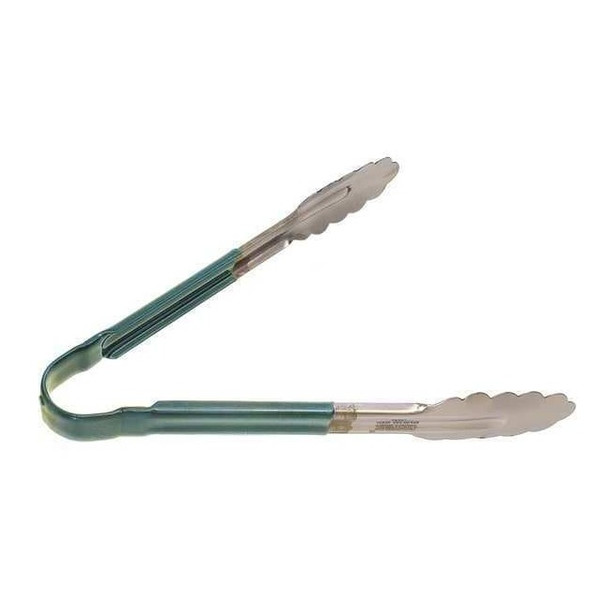 Crestware Tong,Green,10 in. L,Stainless Steel CG10G
