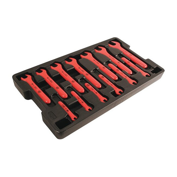 Wiha Insulated Open End Wrench Set,Metric 20196