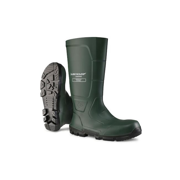 Dunlop Rubber Boot, 11D, Knee, Green, PR NA2KL02.US.11