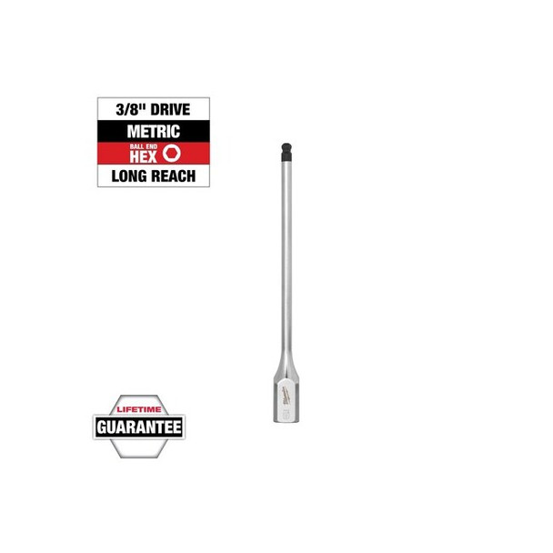 Milwaukee Tool Bit Socket,3/8" Drive,Chrome,S2 Steel 45-34-1098