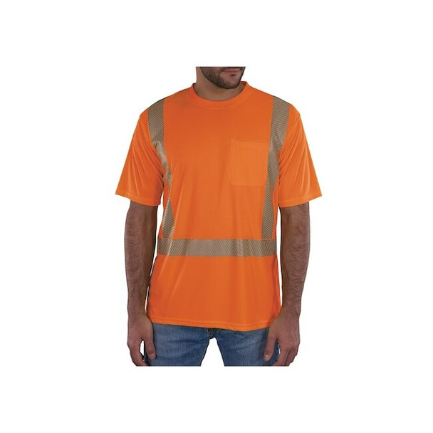 Ergodyne Hi-Vis Shirt,XL,Orange,Short Sleeve 22245