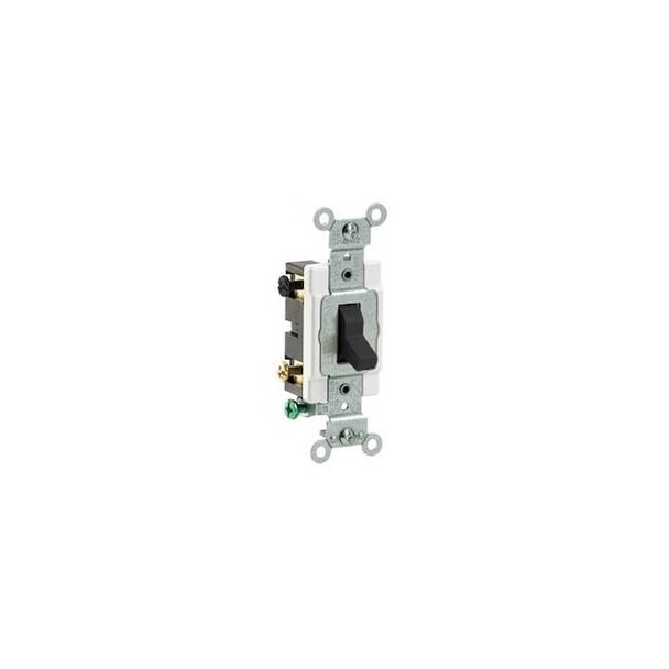 Leviton WallSwitch,1hp,Toggle,20A,Black,PK1 CS420-2E