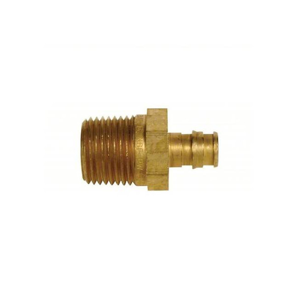 Uponor Straight, Brass, Barbed 1 in, NPT 3/4 in LF4521075