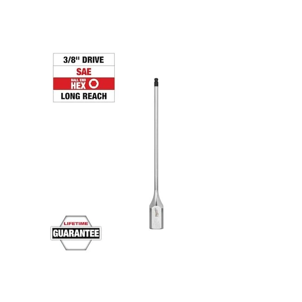 Milwaukee Tool Bit Socket,3/8" Drive,Chrome,S2 Steel 45-34-1090
