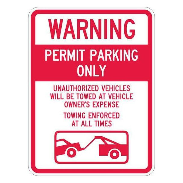 Lyle Permit Parking Sign,24" x 18, T1-1065-HI_18x24 T1-1065-HI_18x24
