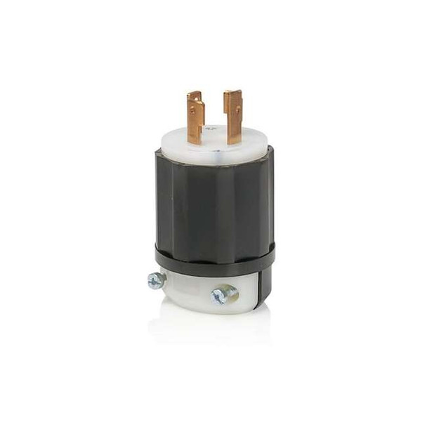 Leviton LockingPlug,30A,2hp,Black;White,Nylon 2711E