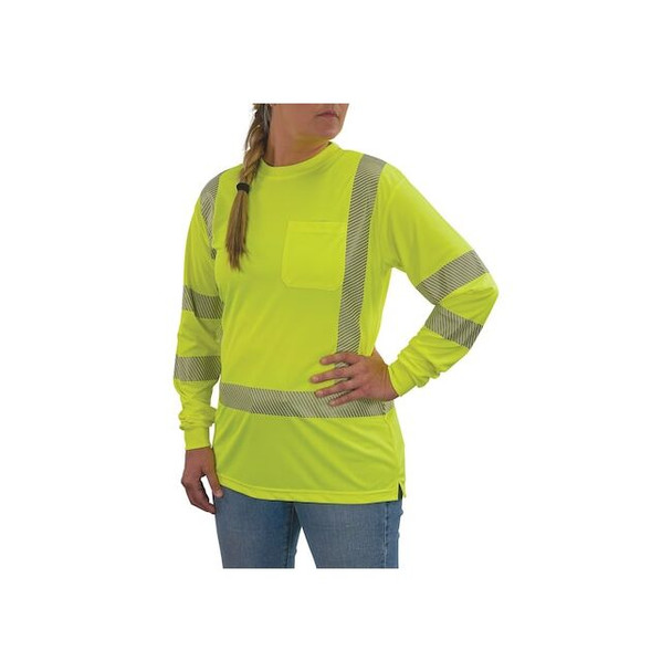 Ergodyne Hi-Vis Shirt,XL,Lime,Long Sleeve 22355