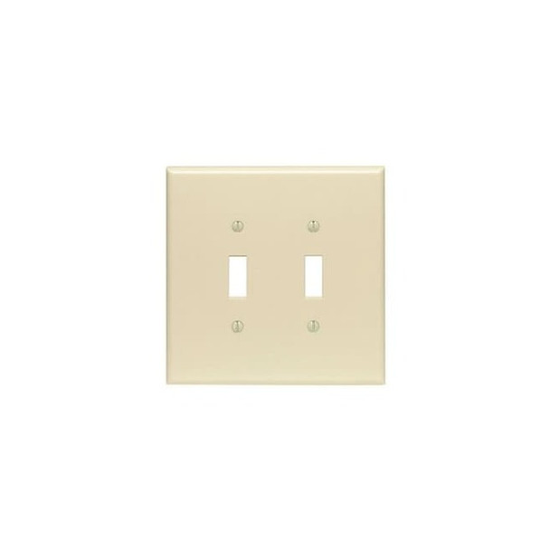 Leviton Wall Plate, Toggle, Ivory, Plastic 86109
