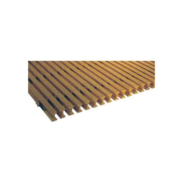 Fiberglass Pultruded Grating, 144 in Span, Grit-Top Surface, ISOFR Resin, Yellow