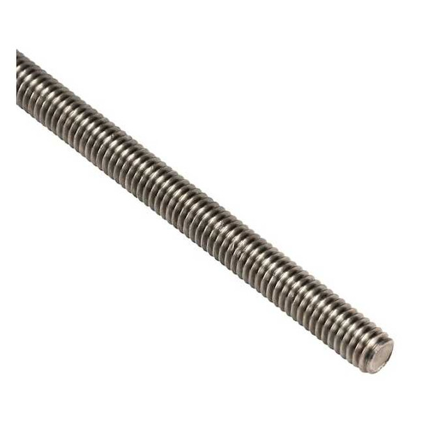 Fully Threaded Rod, 5/16"-18, 12 ft, Stainless Steel, 18-8, Plain Finish