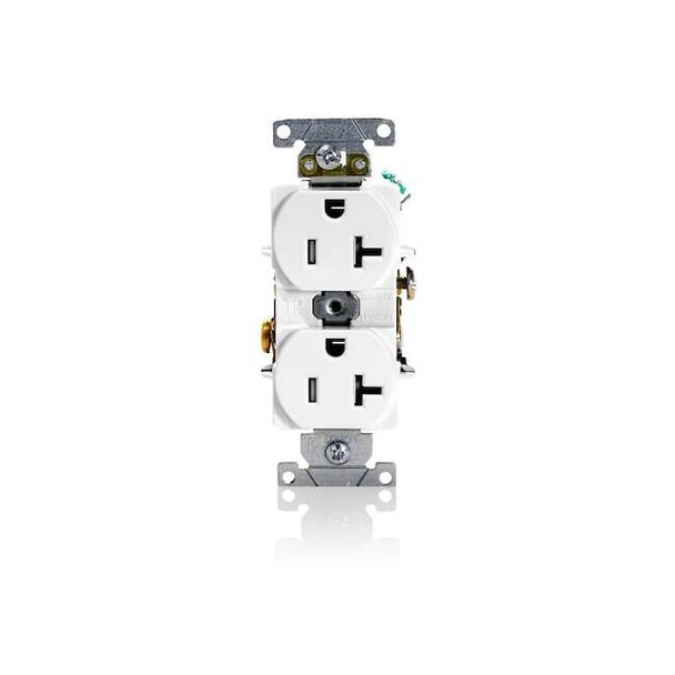 Leviton Duplex Receptacle Outlet,20A,White,125V T5362-W