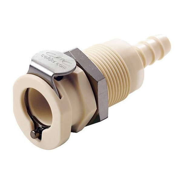 Colder 1/4" Hose Barb Panel Mount Inline Coupling PLCD1600412
