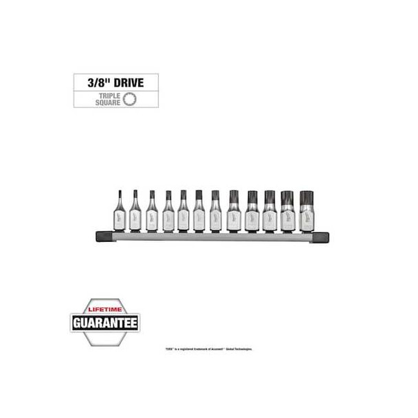 Milwaukee Tool Triple Square Bit Socket Set,Chrome 48-22-9536
