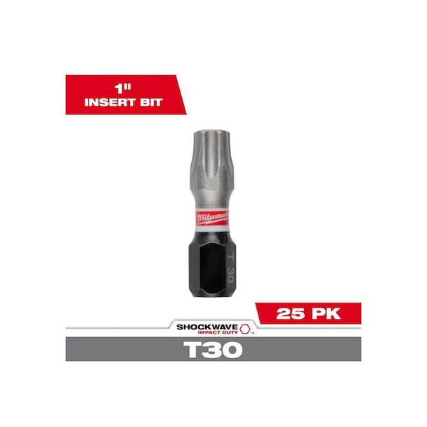Milwaukee Tool Insert Bit,Black Oxide,Impact,PK25 48-32-4137