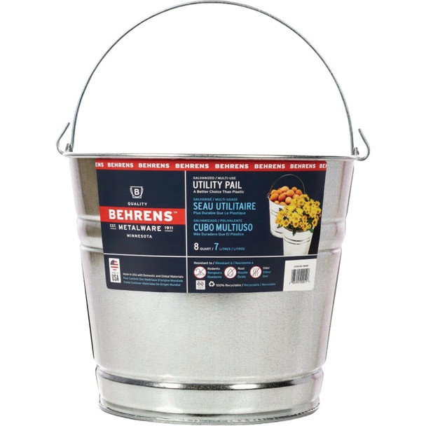 Behrens 8 Qt. Galvanized Steel Pail 1208GS