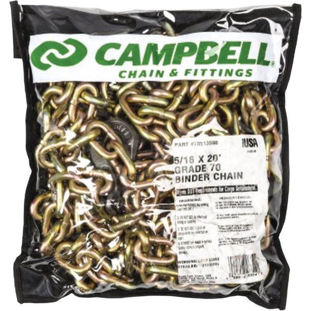 Campbell 3/8 In. x 20 Ft. Grade 70 Binder Chain withClevis Grab Hooks T0513678