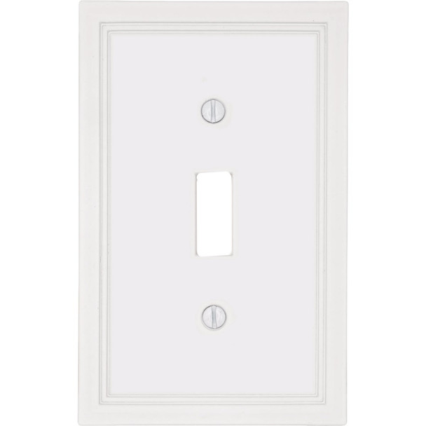 Amerelle Fairbanks 1-Gang White Insulated Bamboo Swich Wall Plate 615T-W