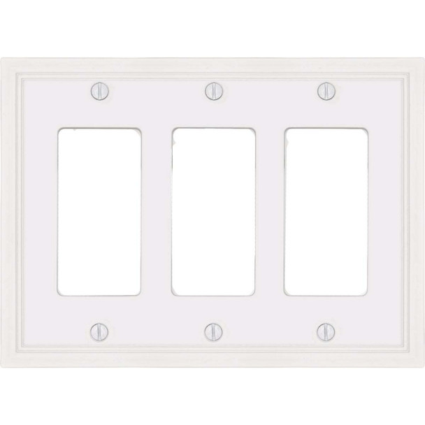 Amerelle Fairbanks 2-Gang White Insulated Bamboo Wall Plate 615RR-W