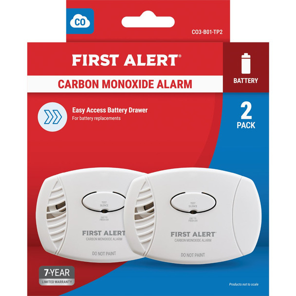 First Alert 2pk Battery Co Alarm CO3-B01-TP2