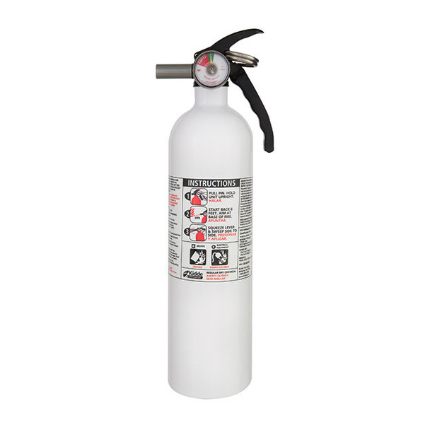 Kidde 2.75 lb BC Kitchen Extinguisher w/ Metal Valve & Wall Hook (Disposable)