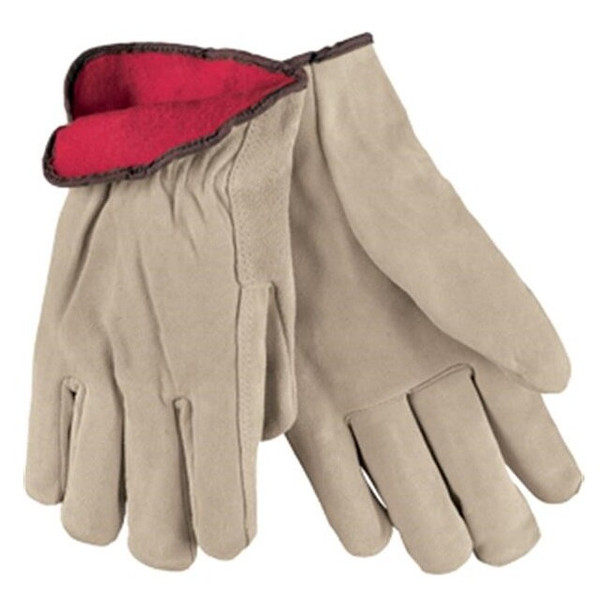 MCR Safety® Insulated Premium Grade Drivers, Split Cow, X-Large, Tan, 12/Pair