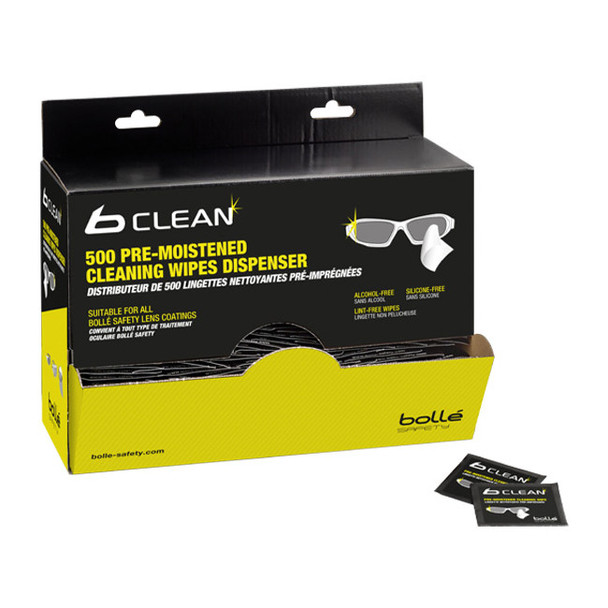 Bolle Safety B Clean Cleaning Wipes Dispenser, 500/Box