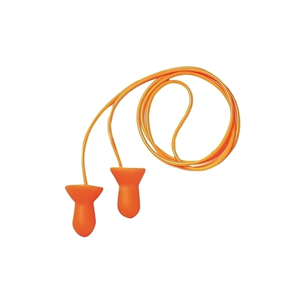 Quiet Reusable Earplugs, Foam, Orange, Corded, Poly Bag