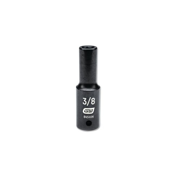 Impact Socket, 1/2 in Drive Size, 3/8 in Opening Size, 6-point, Deep Length