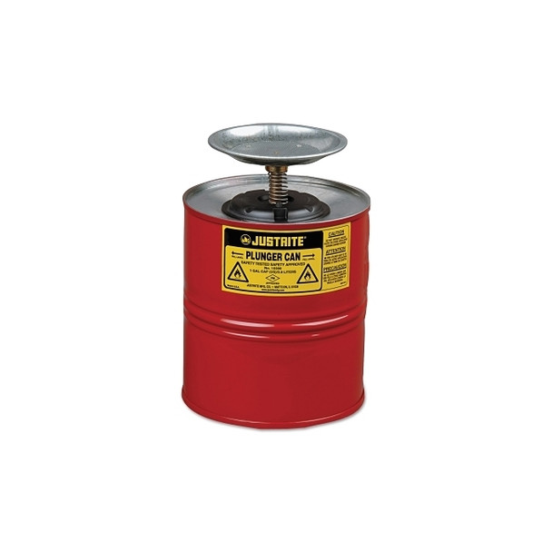 Plunger Cans, Hazardous Liquid Storage Can, 1 gal, Red