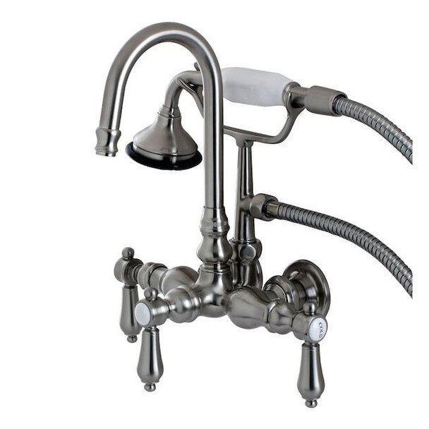 Wall-Mount Clawfoot Tub Faucet, Brushed Nickel, Tub Wall Mount