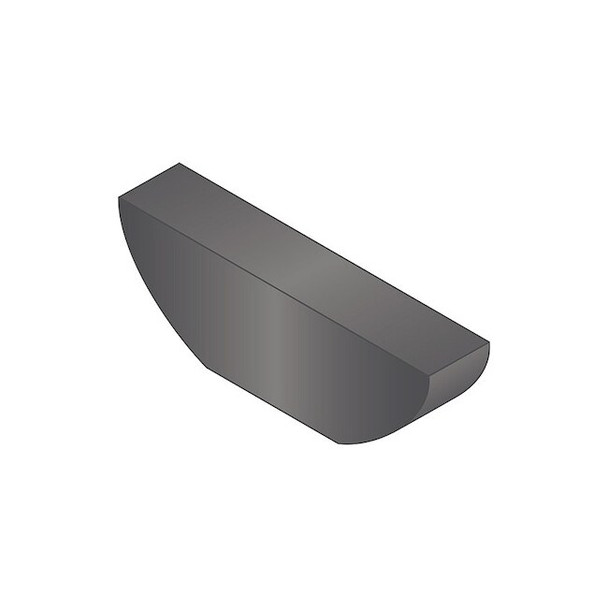 Woodruff Key,0.992 in L,0.1880 in W, 0.438 in H, Steel Plain, 25 PK