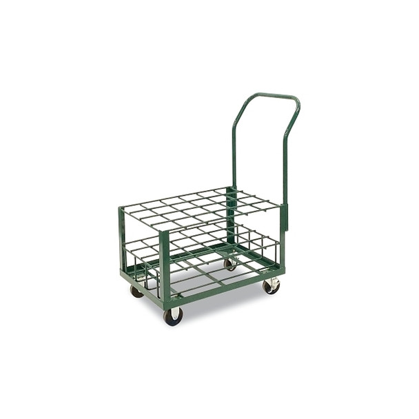 Medium-Duty M7, M9, C, D, and E Size Cylinders Transport Cart, Holds 24 Cylinders, 4-Casters